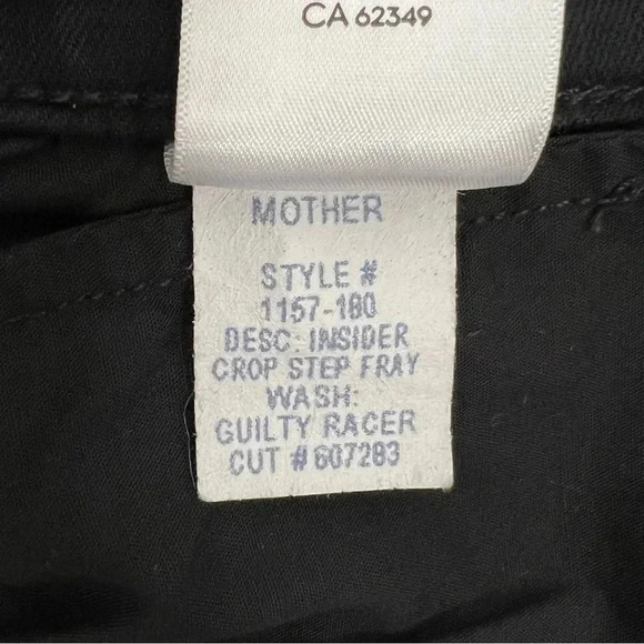 Mother Insider Crop Step Fray Guilty Racer Stripe Skinny Ankle Jeans Black 25 - Picture 10 of 12